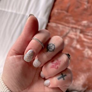 10K white gold/diamond half eternity ring